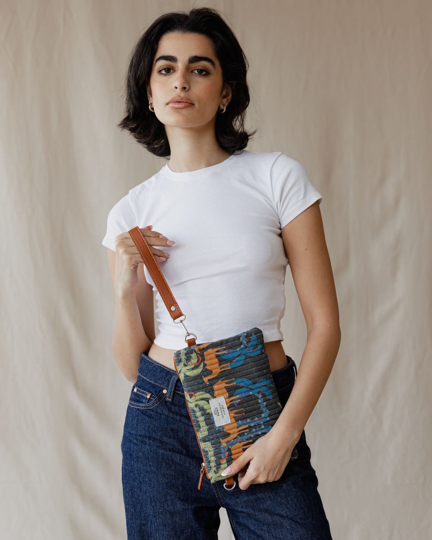Pochette matelassée Camel Maze