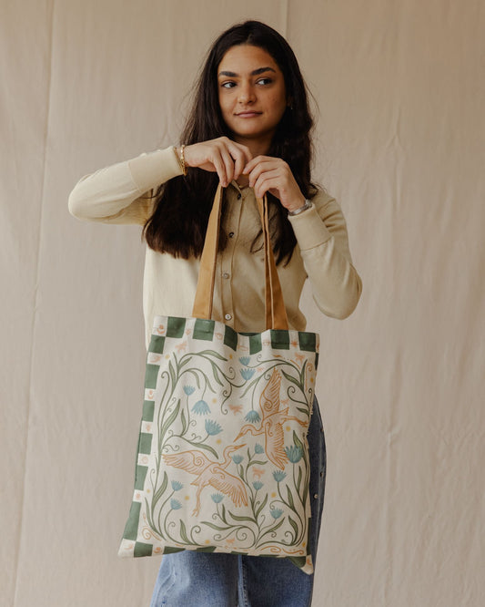 Feathered Souls Tote In Cream