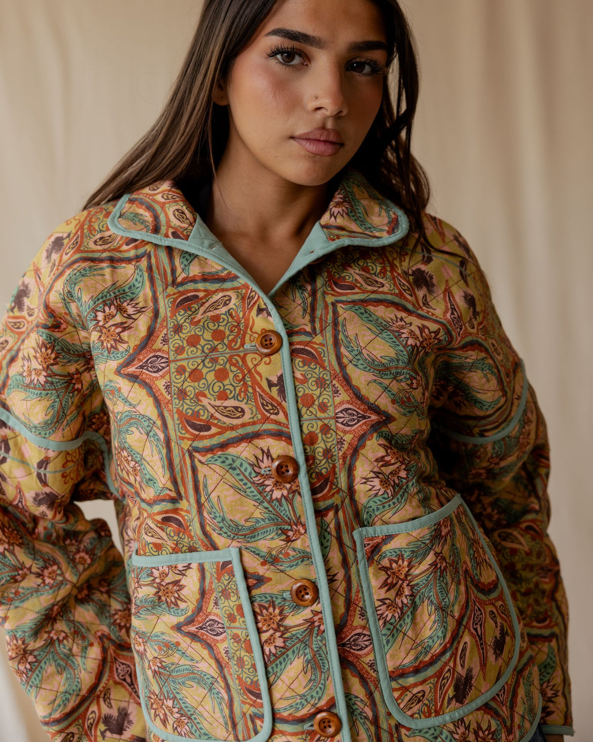 Citrus Courtyard Quilted Jacket