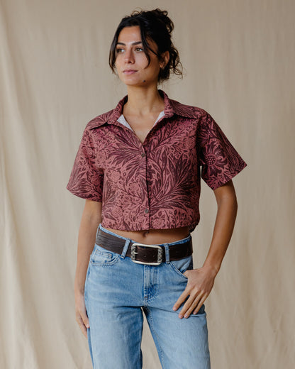 Camisa Antique Bloom en Burdeos