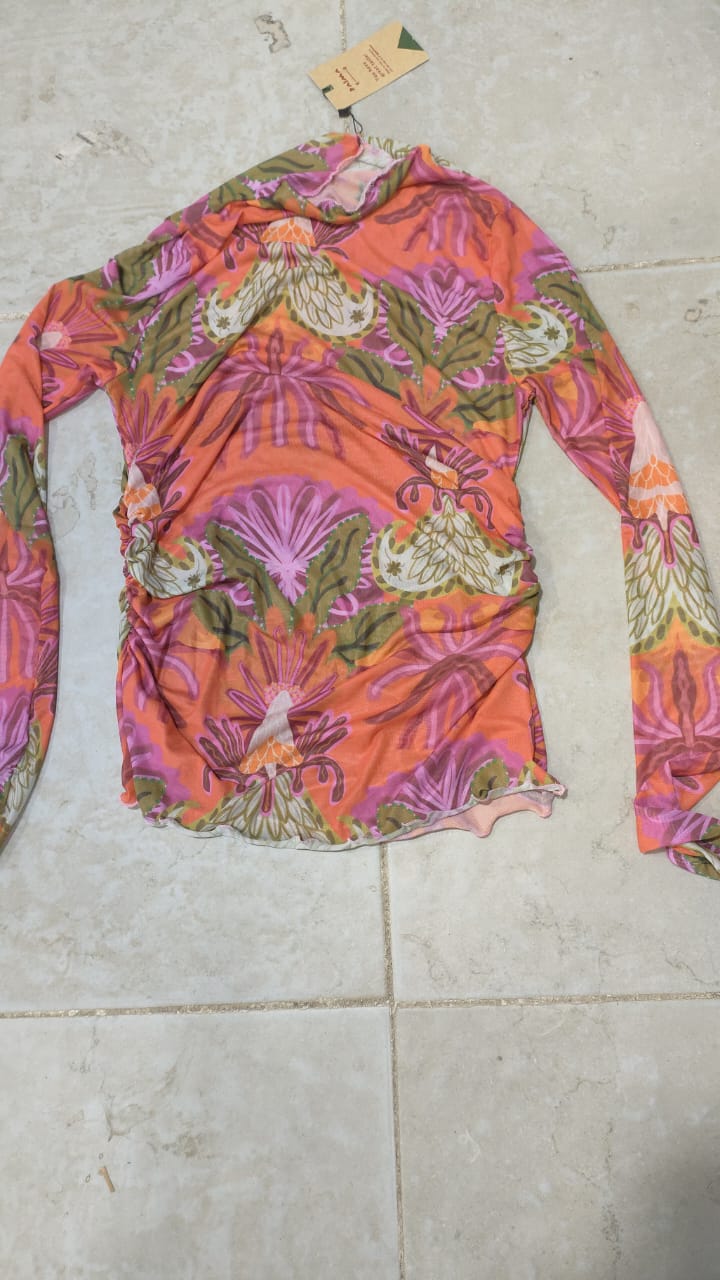 Tangerine Sundrift Mesh Top