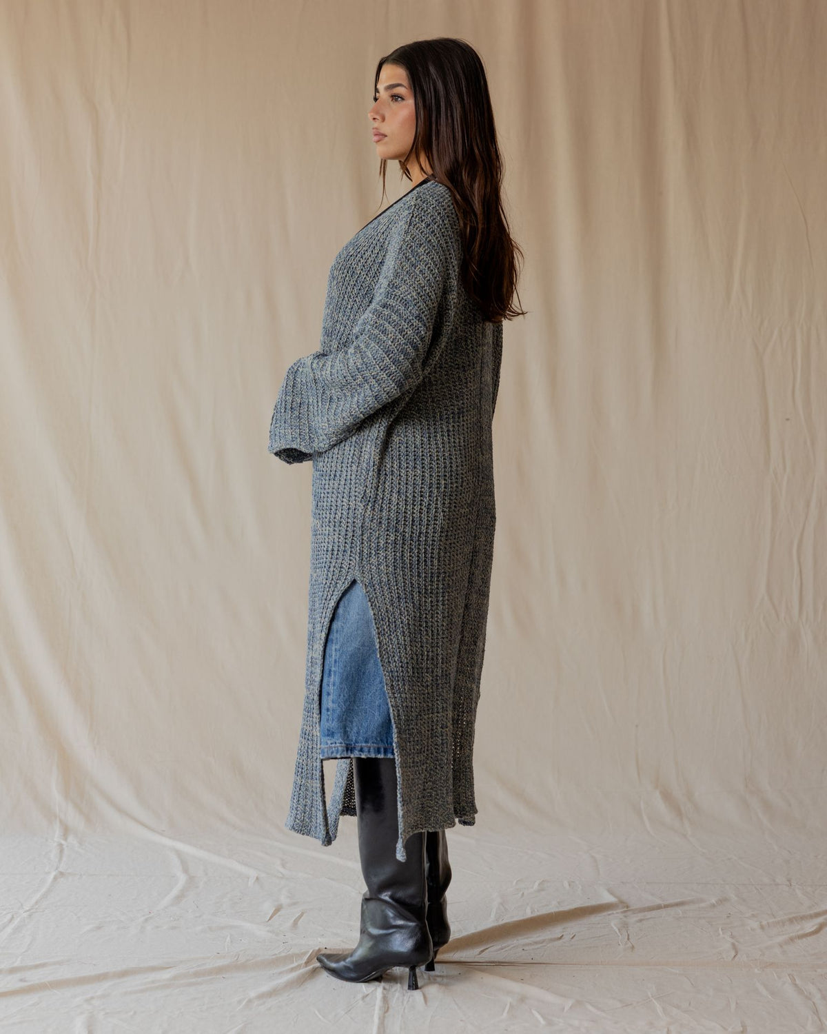 Mara Grey Knit Cardigan