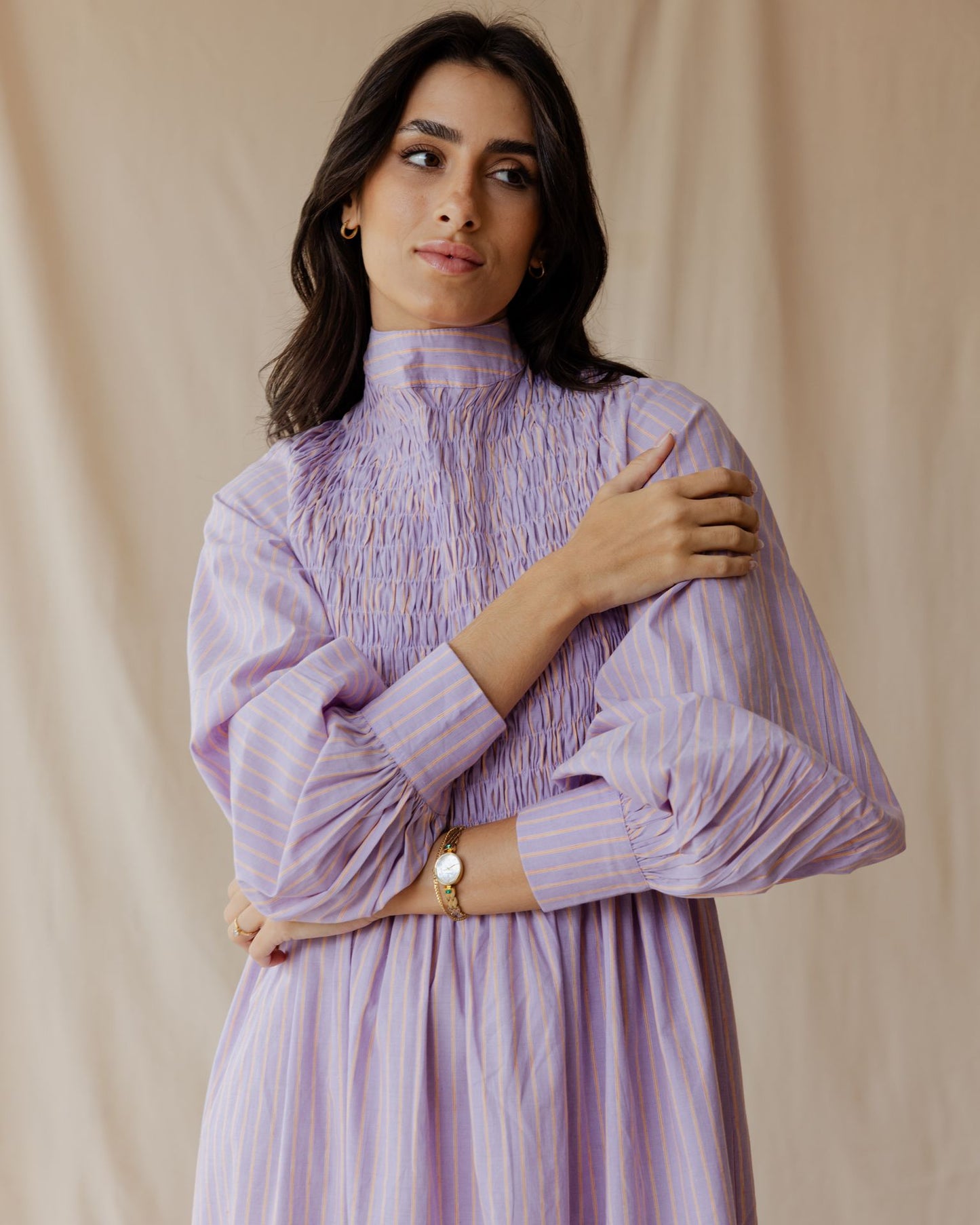Ganni Purple Stripe Dress