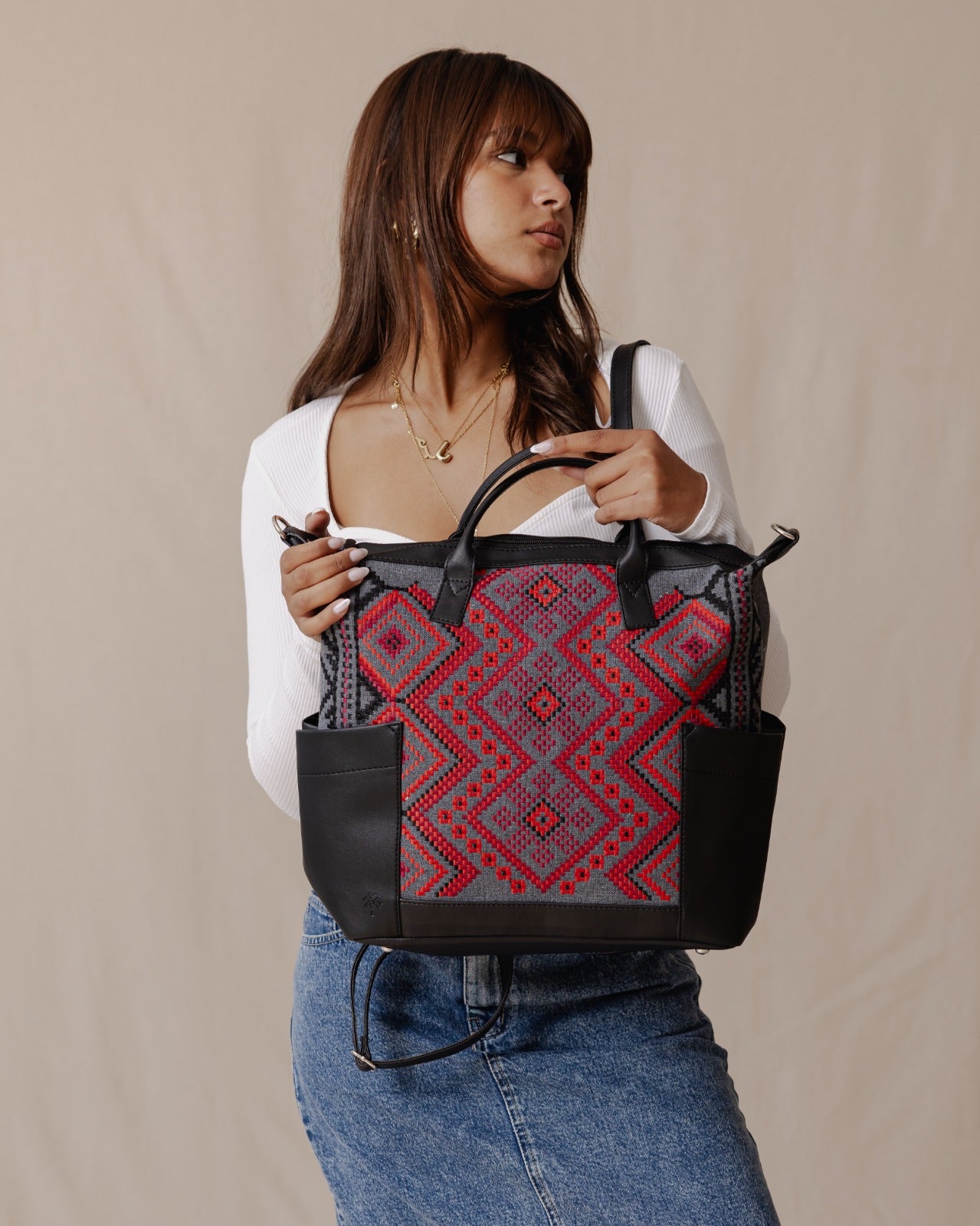 Bolsa de ciudad cosida