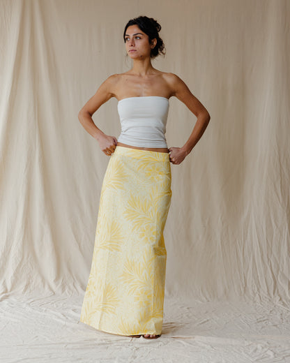 Antique Bloom Skirt In Butter Yellow