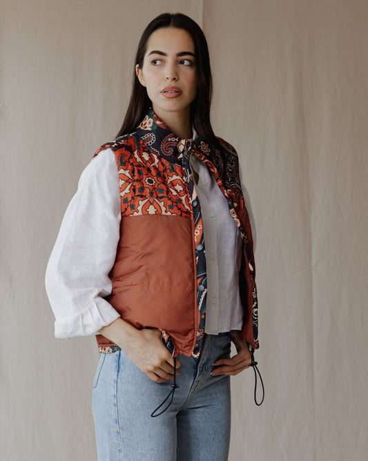 Colete impermeável Paisley Camel