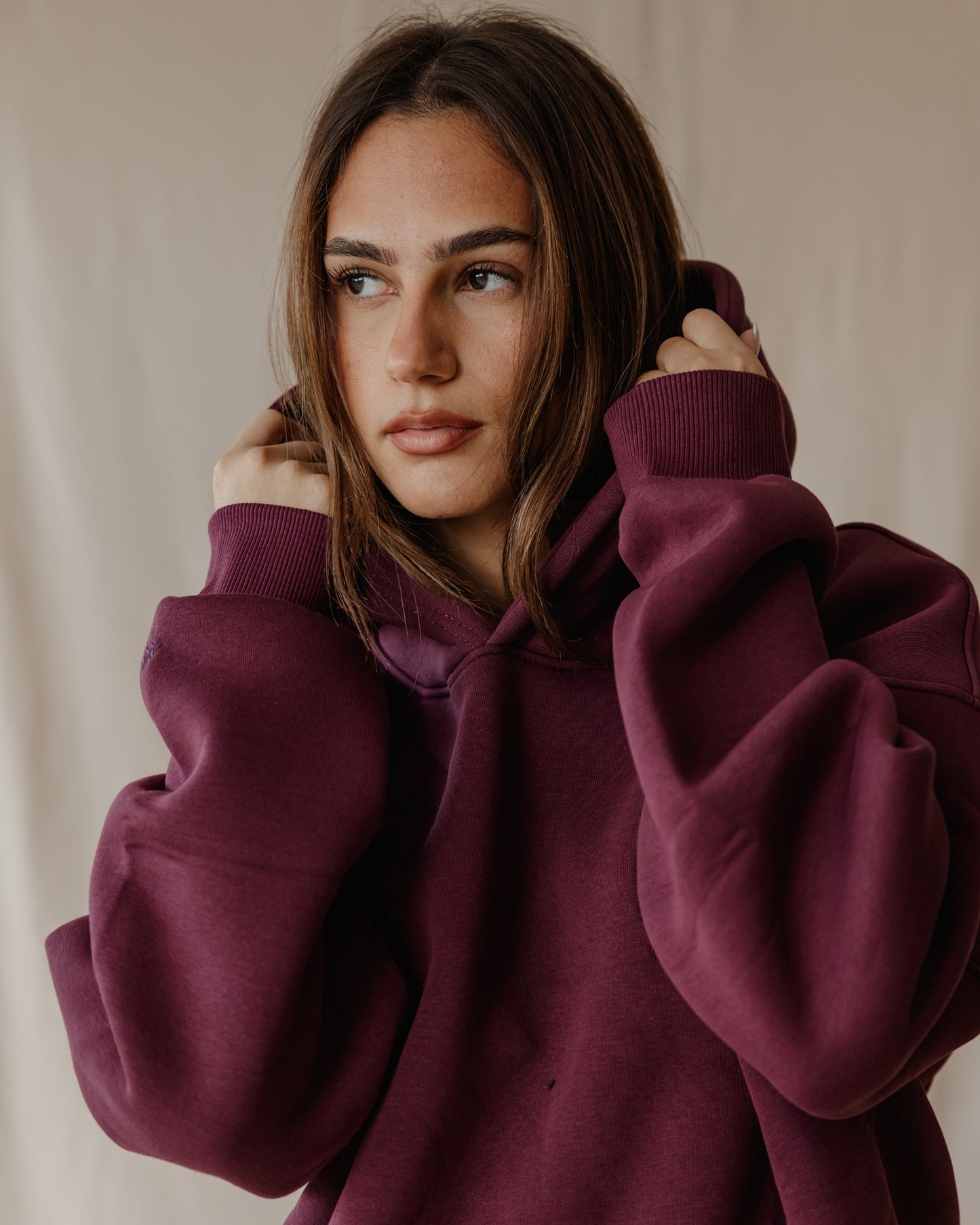 Sudadera con Capucha Palma Burdeos