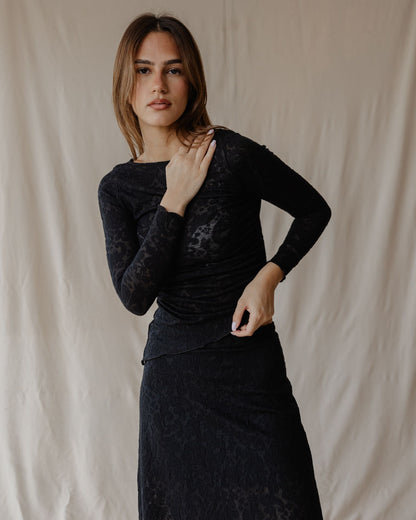Top de Encaje Moonlight Negro