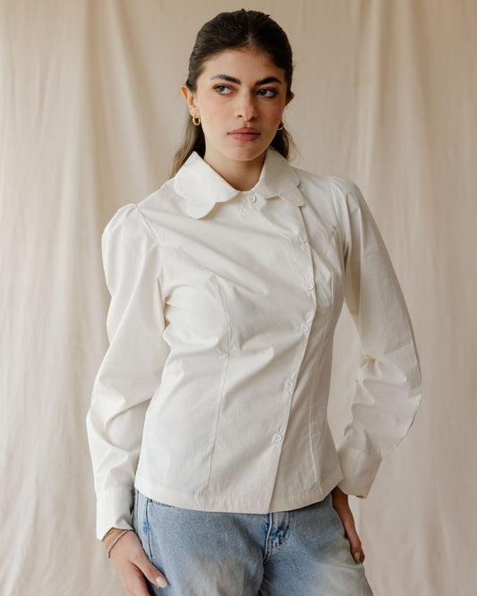 Scallop Muse White Shirt