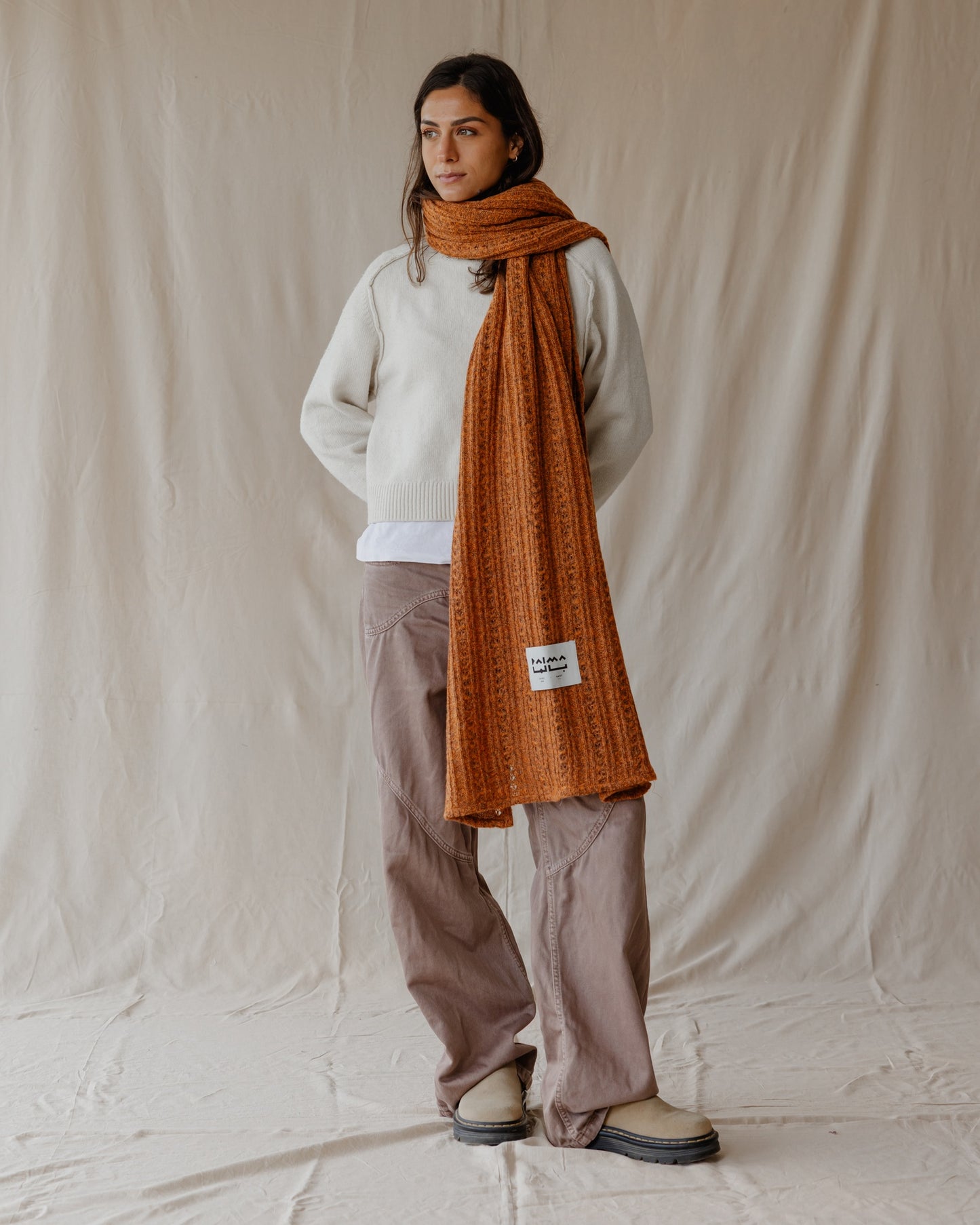 The Textured Burnt Orange Scarf