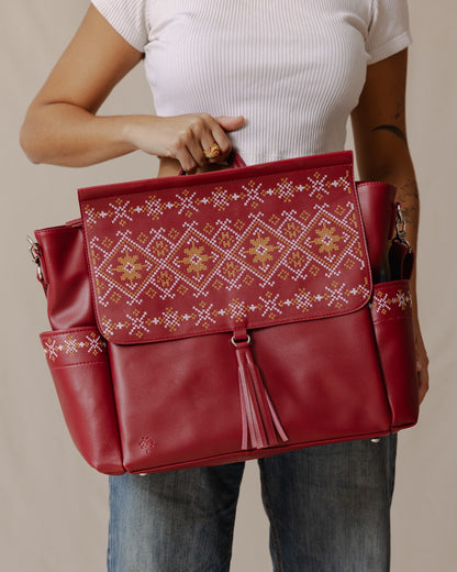 Diaper Bag Blossom Burgundy