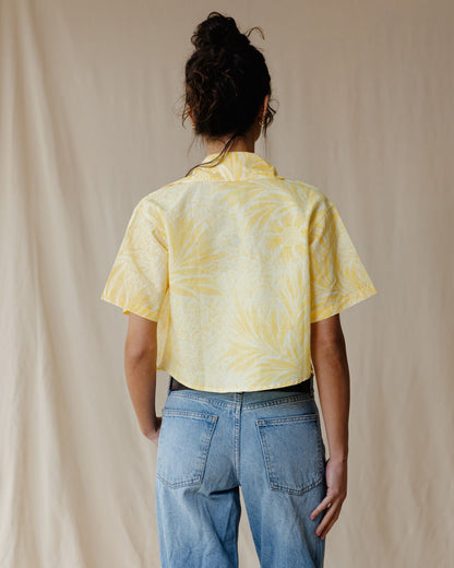 Camisa Antique Bloom en Amarillo Mantequilla