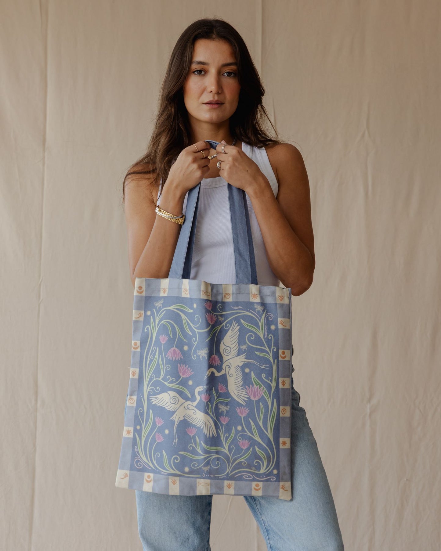 Feathered Souls Tote In Blue