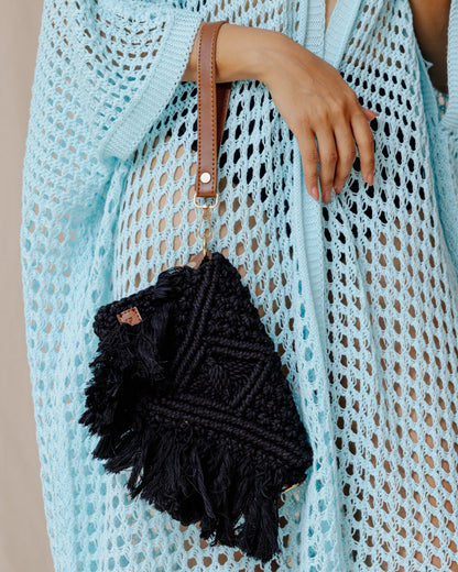 Cartera de macramé Gaia negra