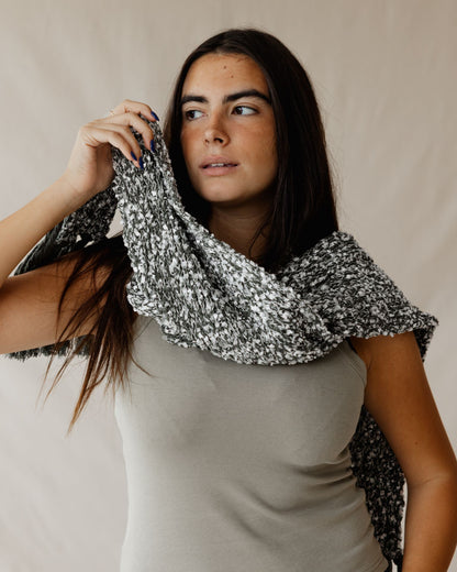 Bouclé Fringe Olive Scarf