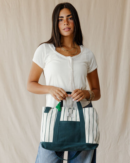 White Striped Cross Bag