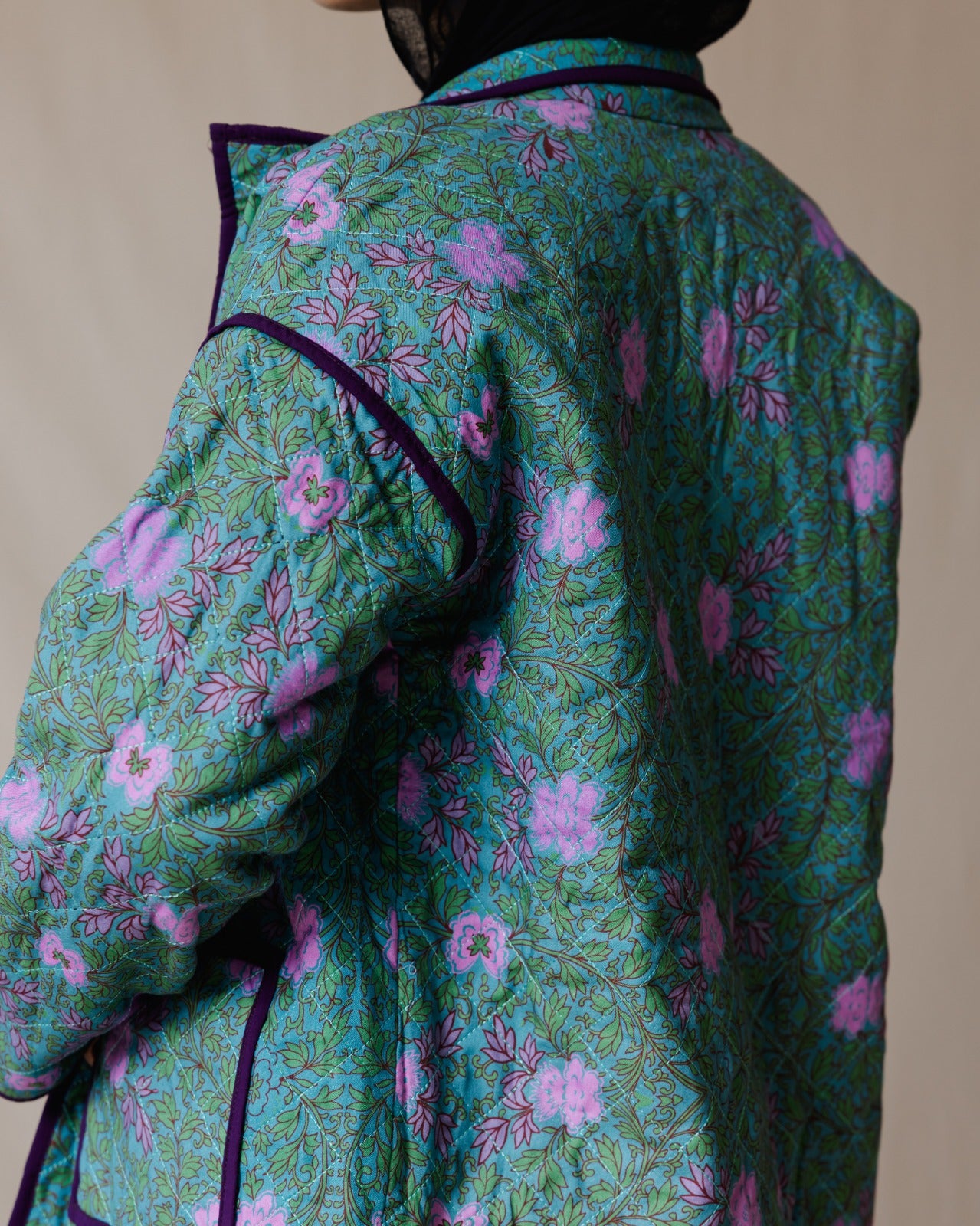 Blouson oversize victorien vert