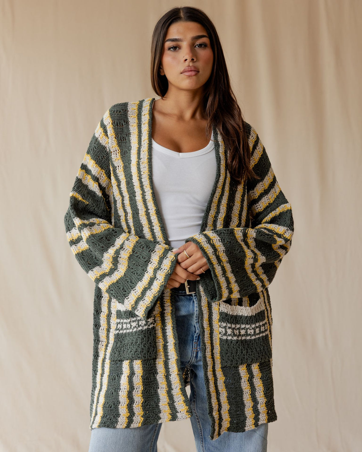 Olive Honey Pop Cardigan