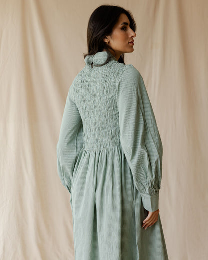 Ganni Green Stripe Dress