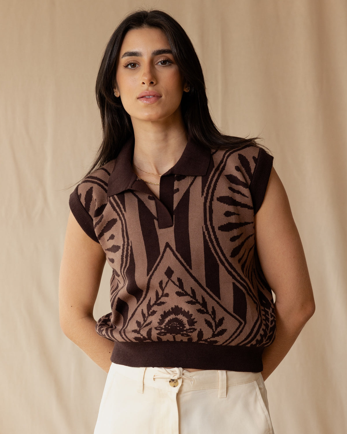 Taupe Knit Vest