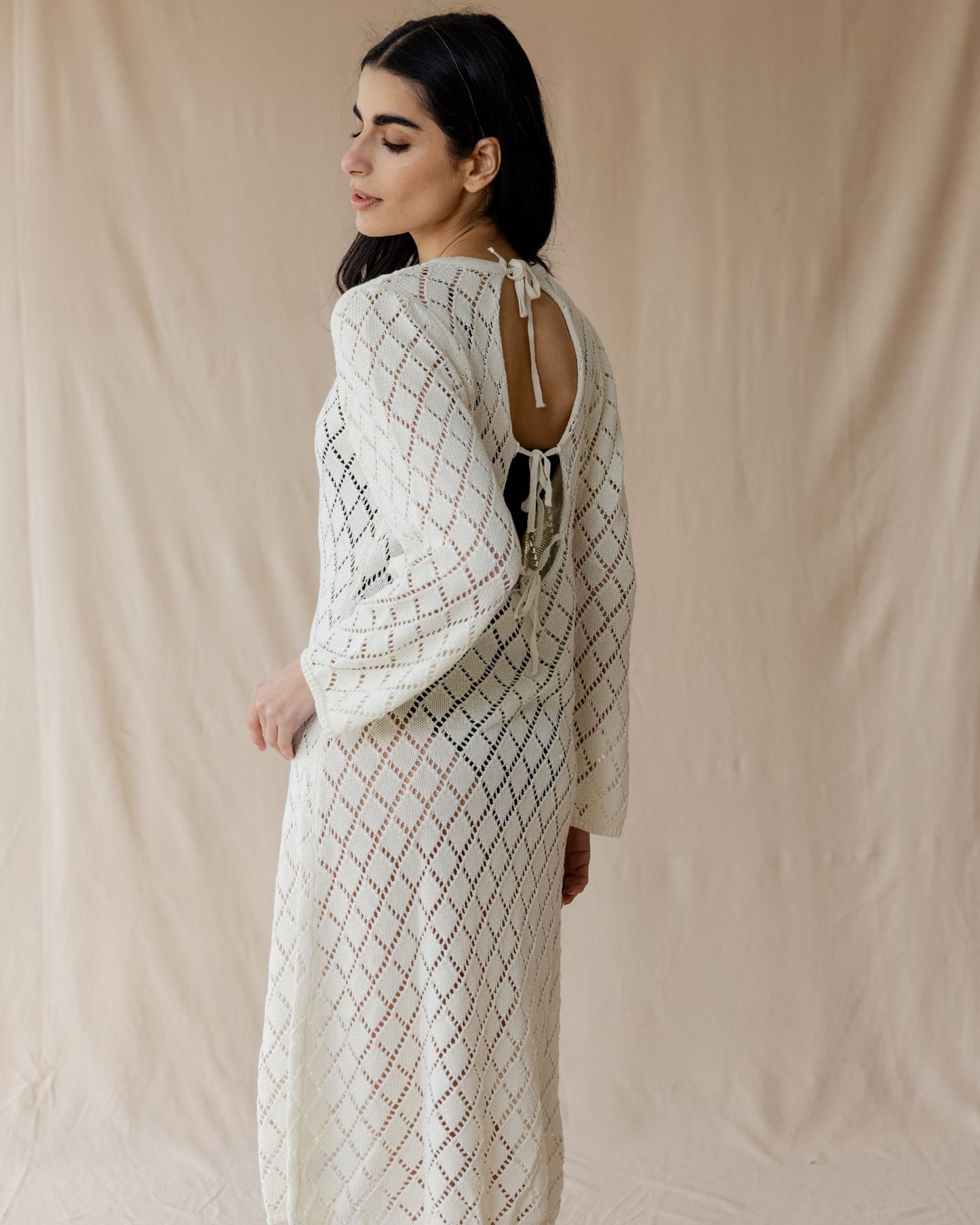 Vestido de malha off-white Dusk