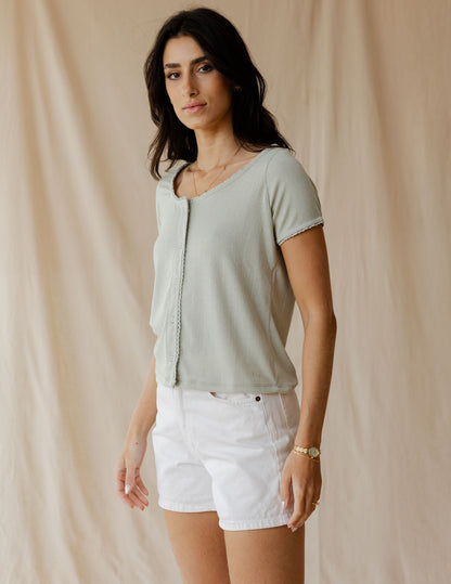 Belle Bow Olive Top