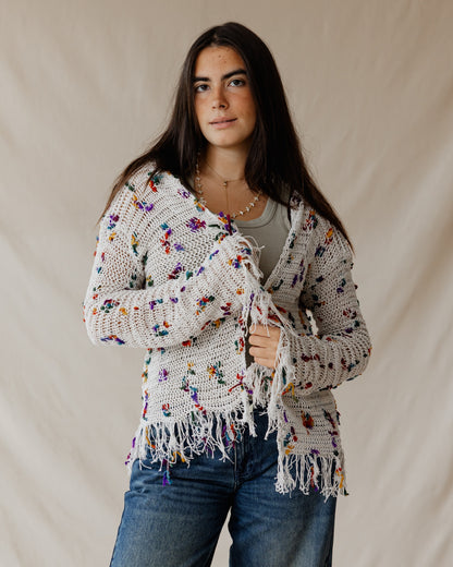 Cream Speckled Knit Cardigan