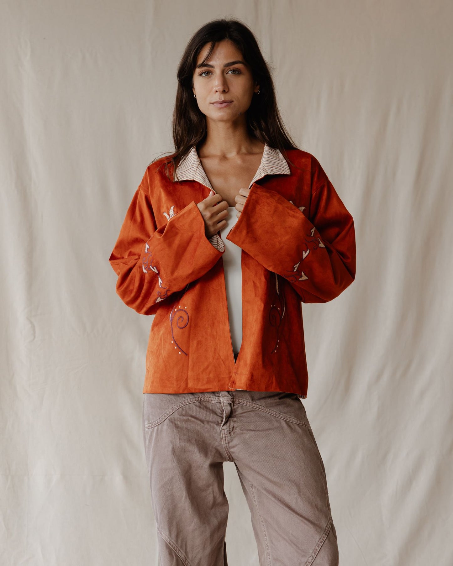 Embroidered Tiger Lily Jacket