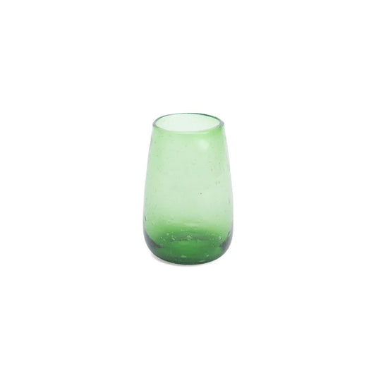 Vaso Estrecho de Vidrio Reciclado Verde