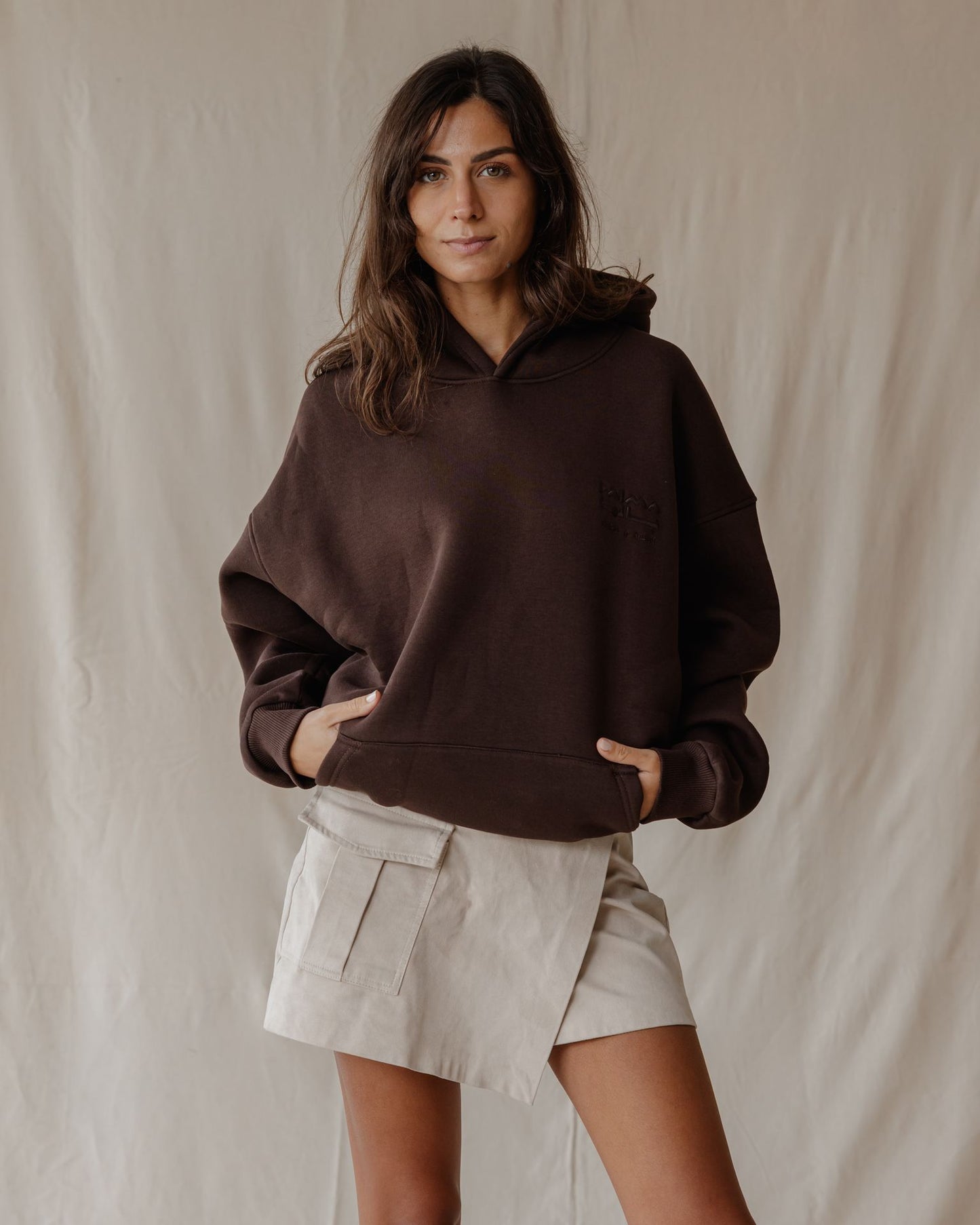 Sudadera con Capucha Palma Marrón