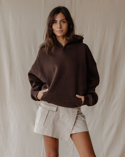 Sudadera con Capucha Palma Marrón