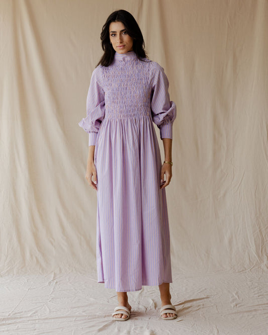 Ganni Purple Stripe Dress