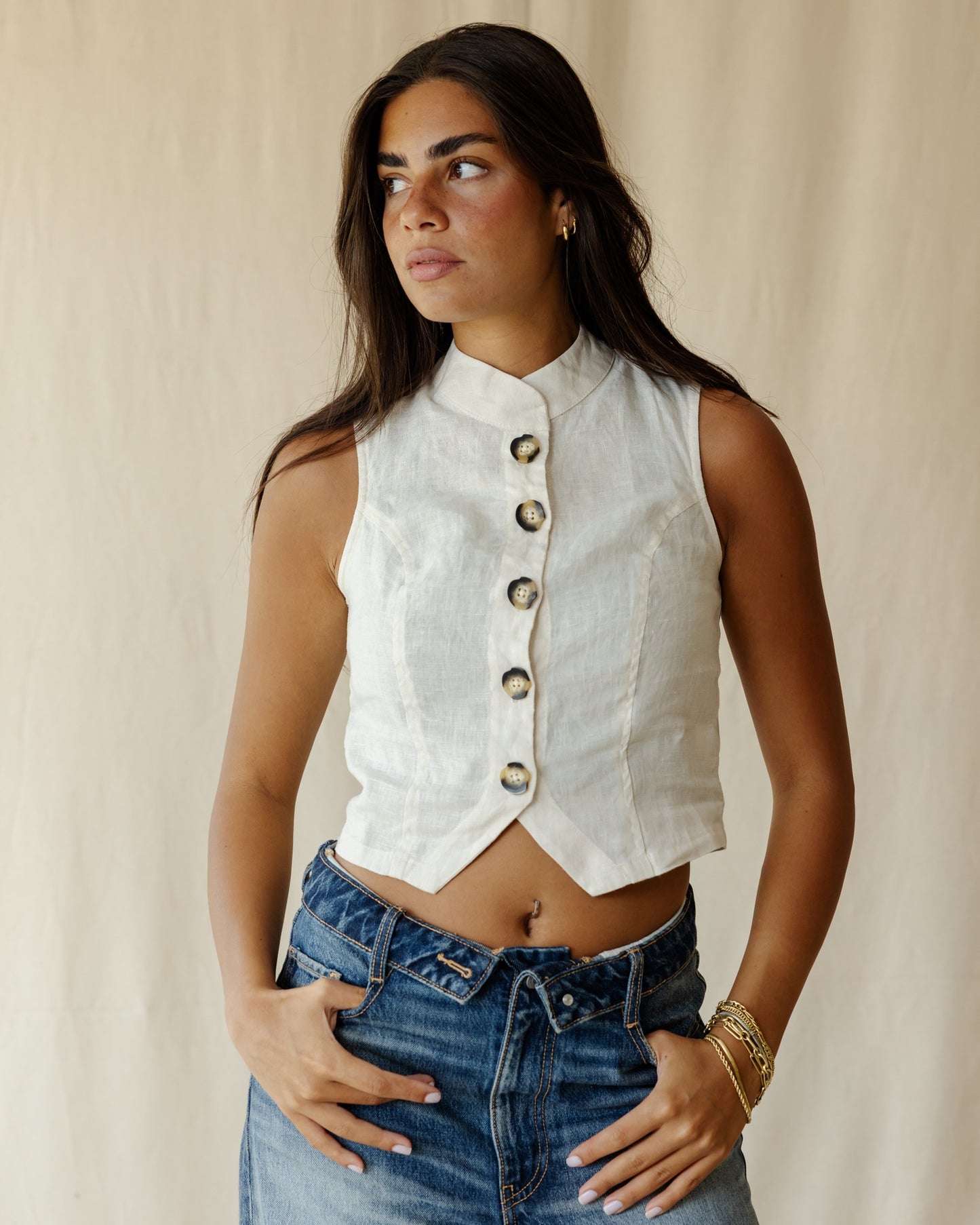 Elna Off-White Vest