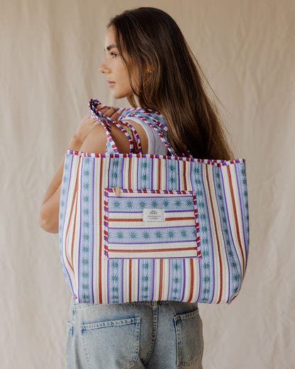 Bolsa Tote Acolchada Bloom & Stripe