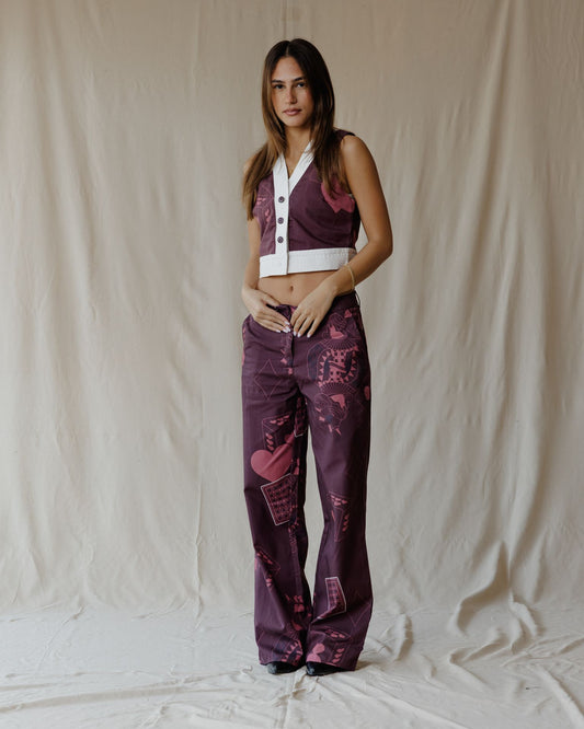 Hearts on Deck Burgundy Set