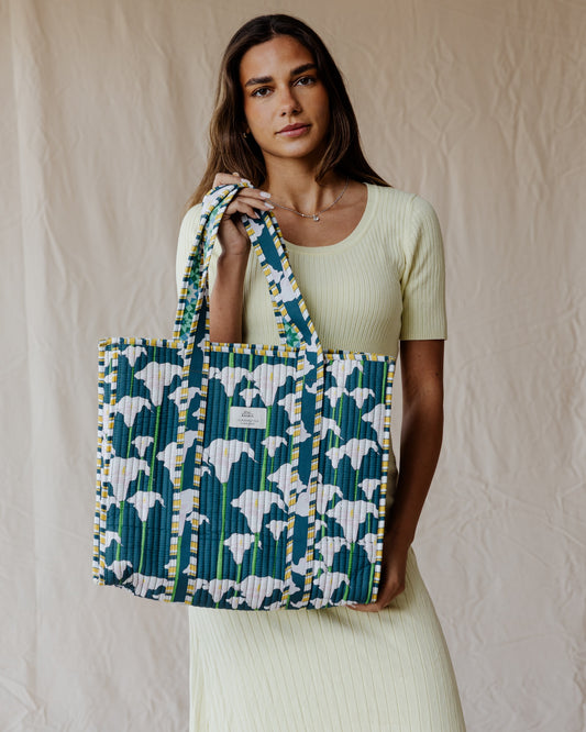 Tile & Lily Quilted Tote Bag