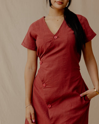 Robe en lin Resort Bordeaux