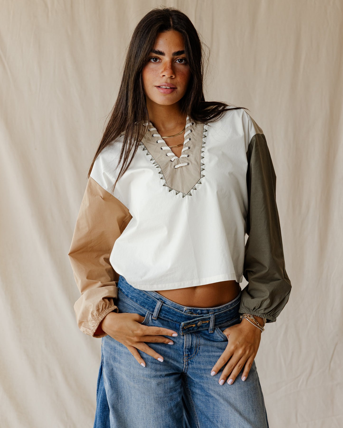 Nomad Patch Brown Blouse