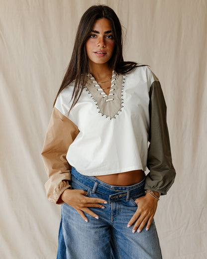 Nomad Patch Brown Blouse