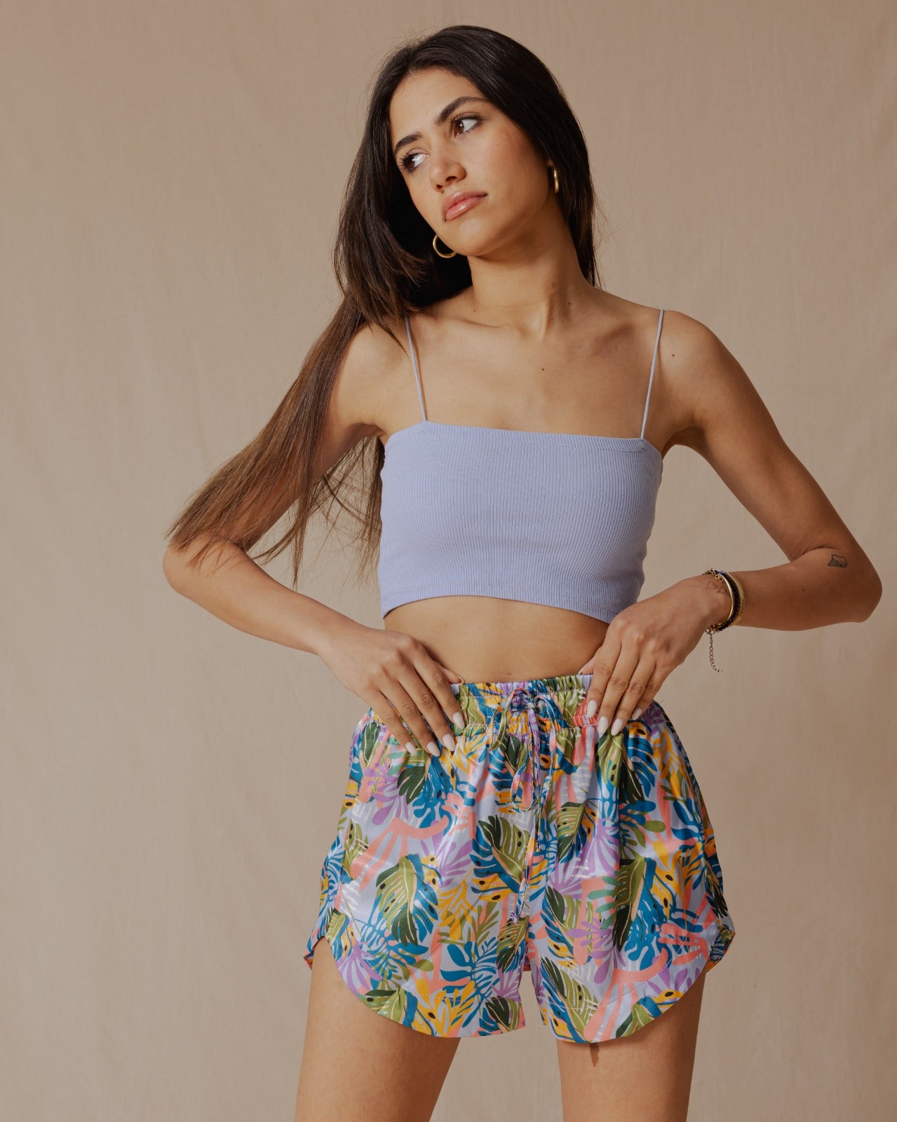 Pantalones cortos botánicos festivos lavanda