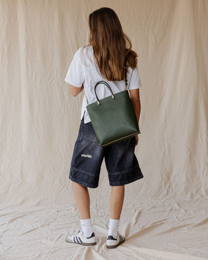 The Linea Genuine Tote Bag In Olive