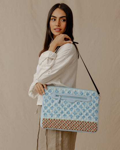 Baroque Quilted Sleeve Blue X Green