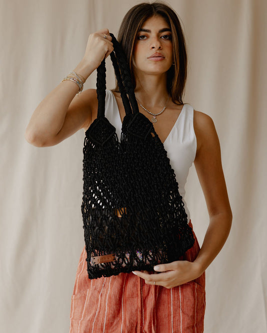 El bolso de crochet para todos los días en negro