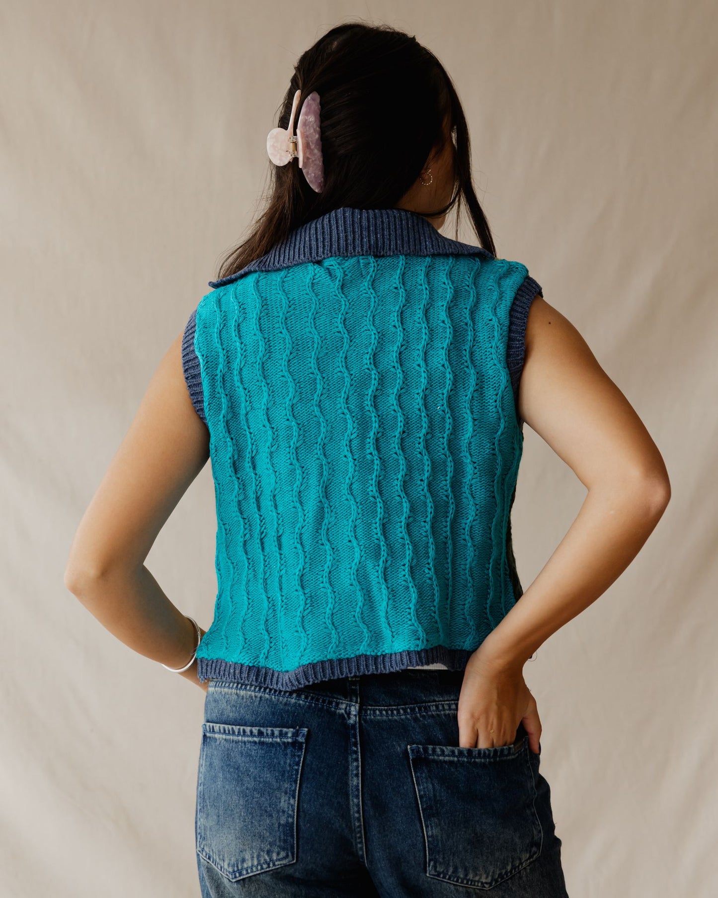 Lyra Navy Knit Vest