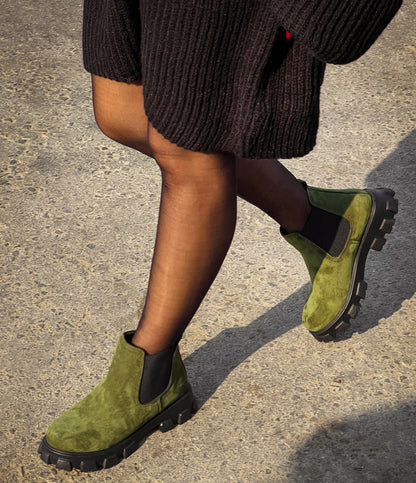 Kai Suede Meia Bota Azeitona