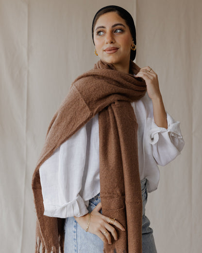 Schnur Winter Schal Braun