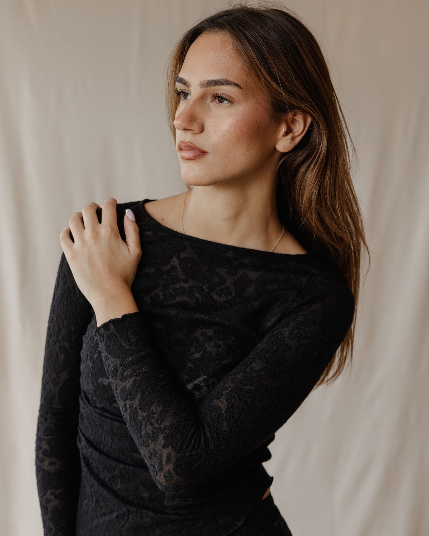 Top de Encaje Moonlight Negro