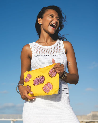 Pom Power Embroidered Pouch