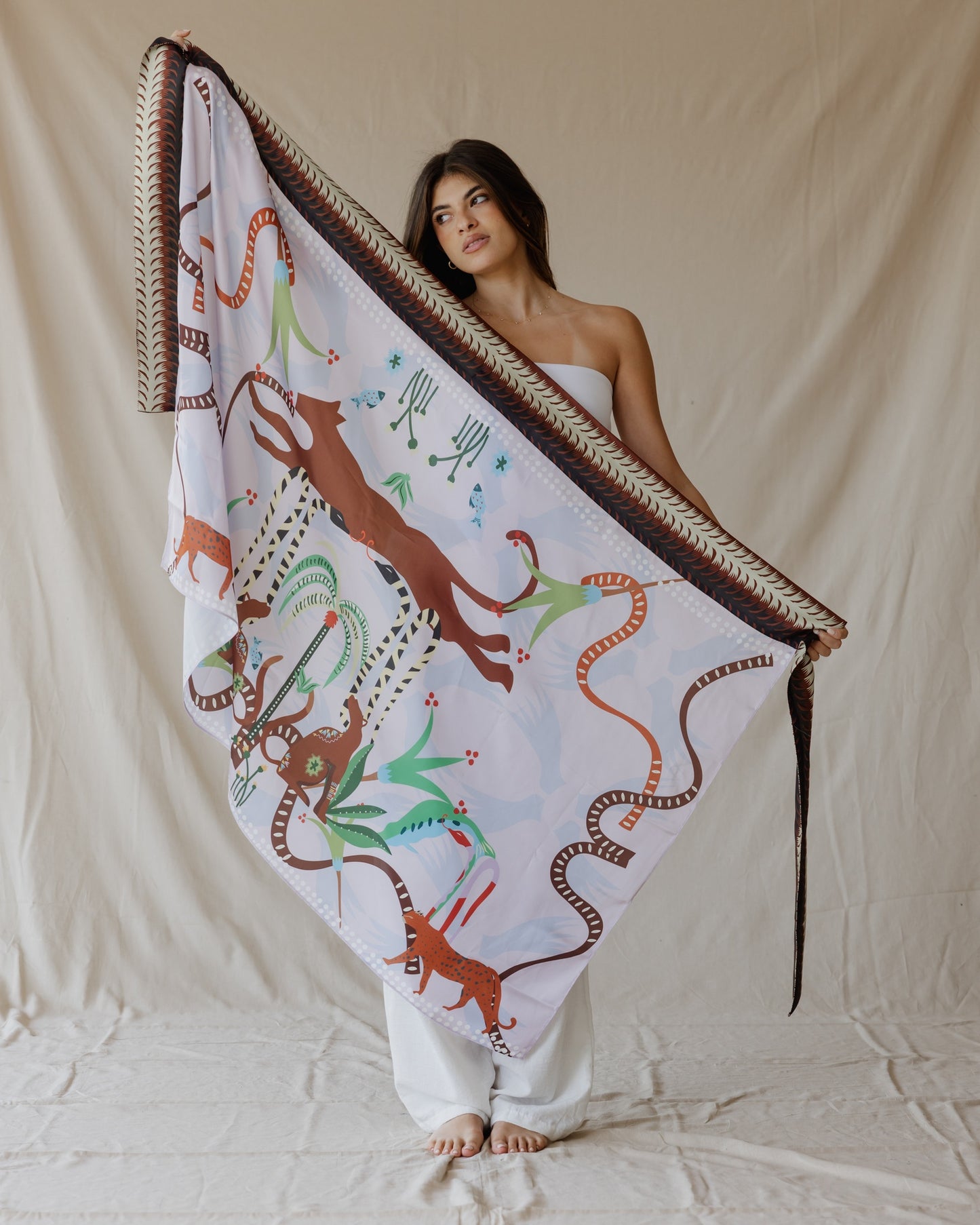 Wildkatzen Sarong Sahara Farbe