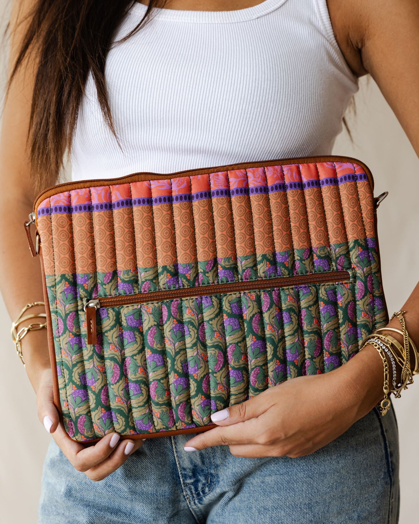 Clementine Fields Quilted Laptop Sleeve